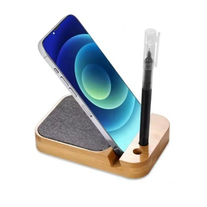 60W Wireless Desktop Mobile Charger with Built-in Cables & Pen Holder 